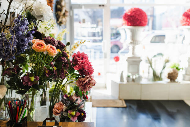 Small business - flower shop stock photo