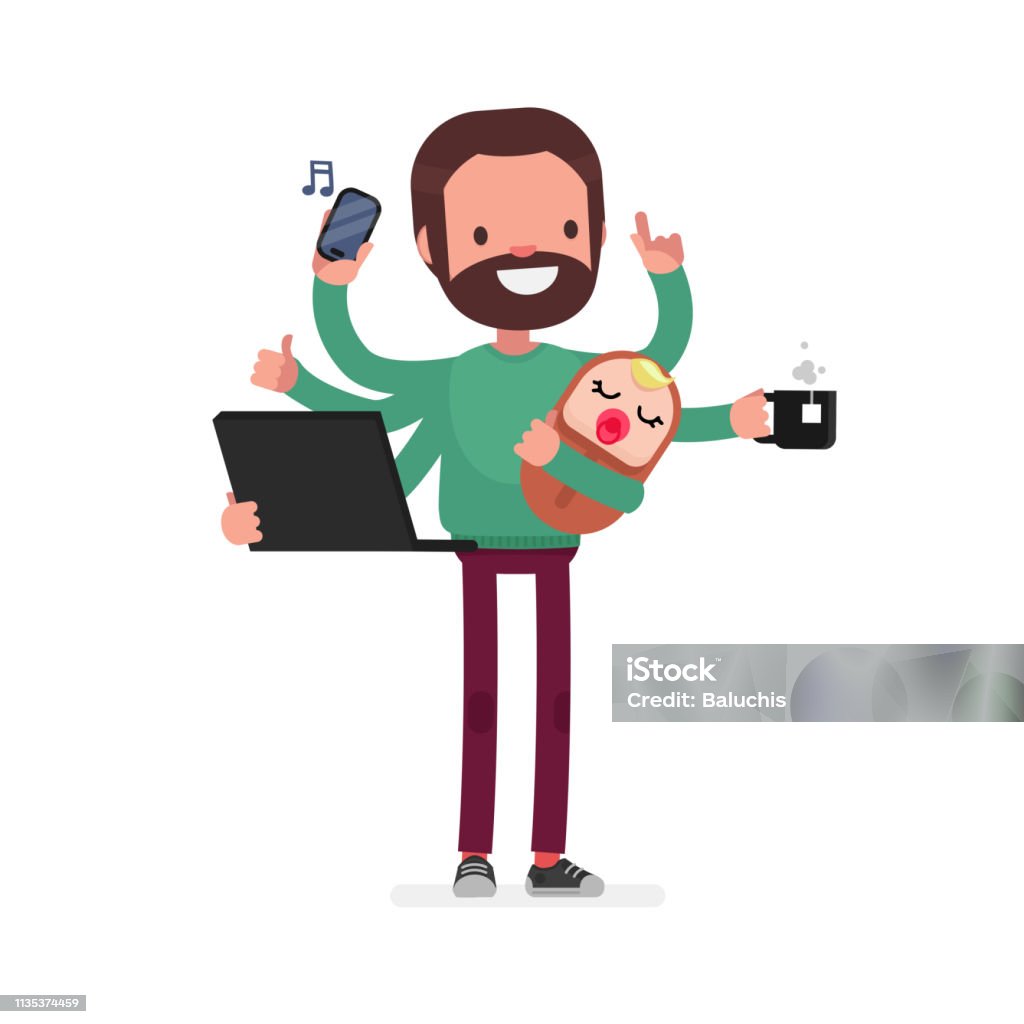 Multitask Computer Photo Multitask06 Stock Illustration - Download Image Now - Computer ...