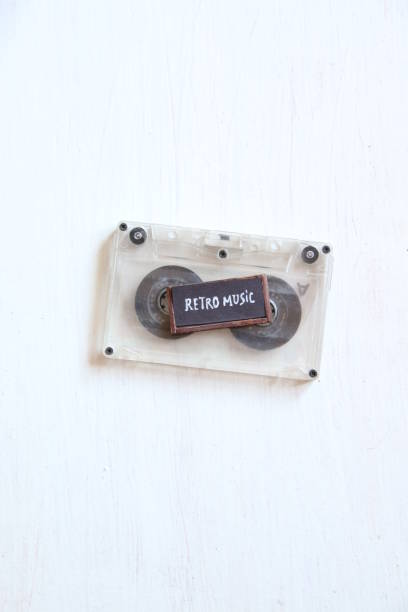 istock Retro music concept. Old compact cassette and tag. 1135374606