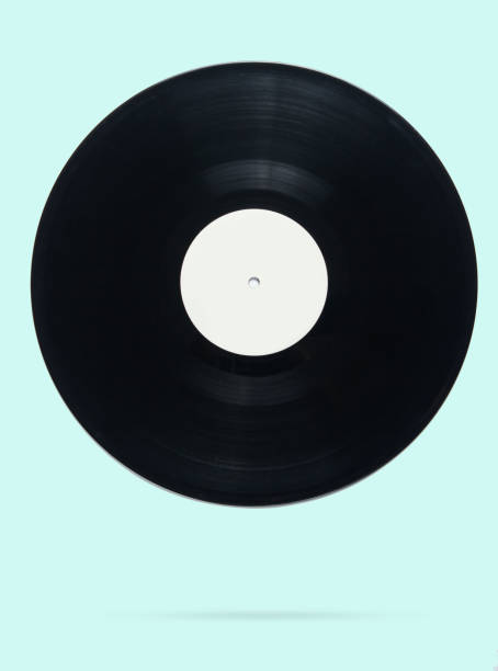 istock Retro style vinyl record on blue pastel background, minimalism. Photo with shadow 1135376570