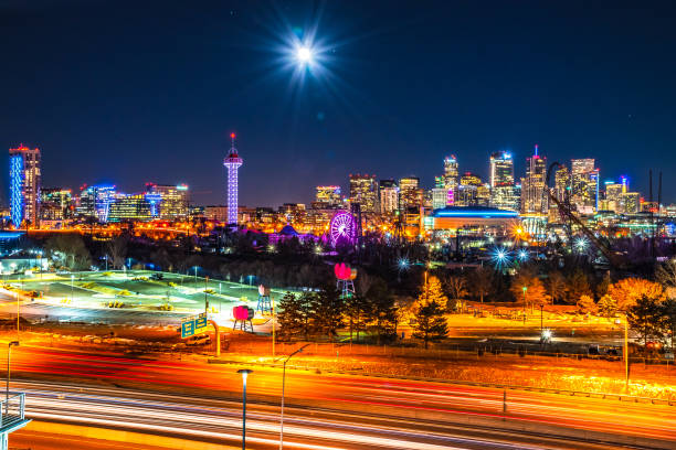 istock Full Moon at Night Over Downtown Denver in Colorado 1135378160
