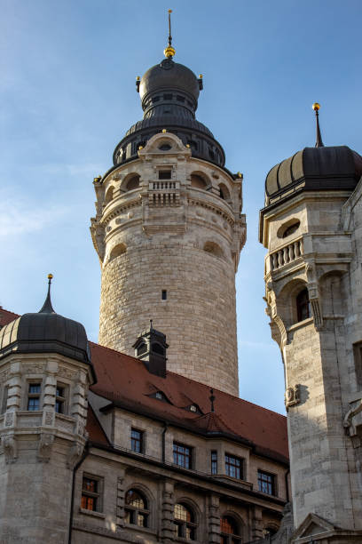 istock View from the new city hall Leipzig, Germany, with blue sky 1135378260