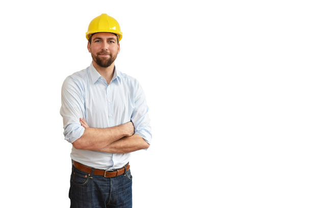 istock portrait of a successful engineer in mechanical engineering in industry on white background 1135380801