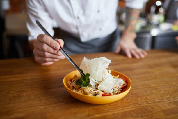 Chef Serving Asian Food