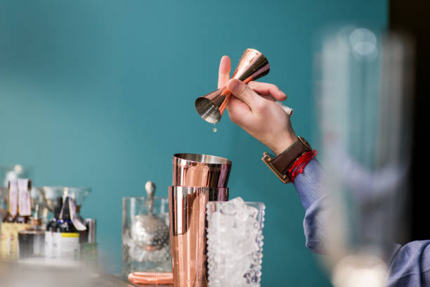 bartender prepares a great cocktail stock photo