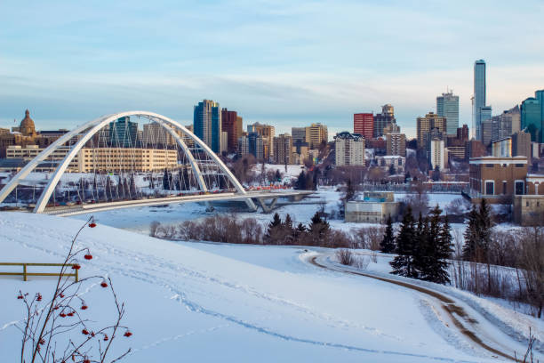 Downtown Edmonton Panorama stock photo
