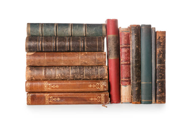 istock Old books isolated on white with clipping path 1135386642