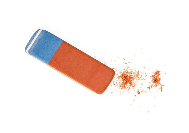 istock Eraser and eraser scrap on a white background, top view. 1135389237