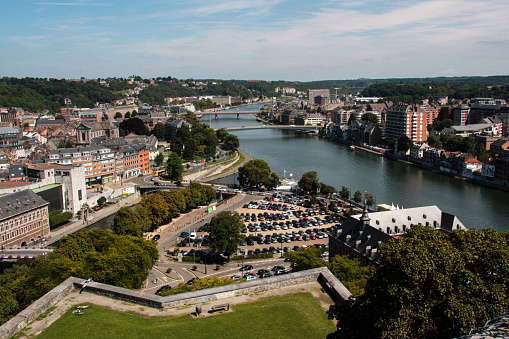 A view of the town of Namur and the River Meuse