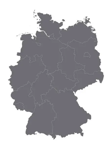 Vector illustration of Silver Map of Germany