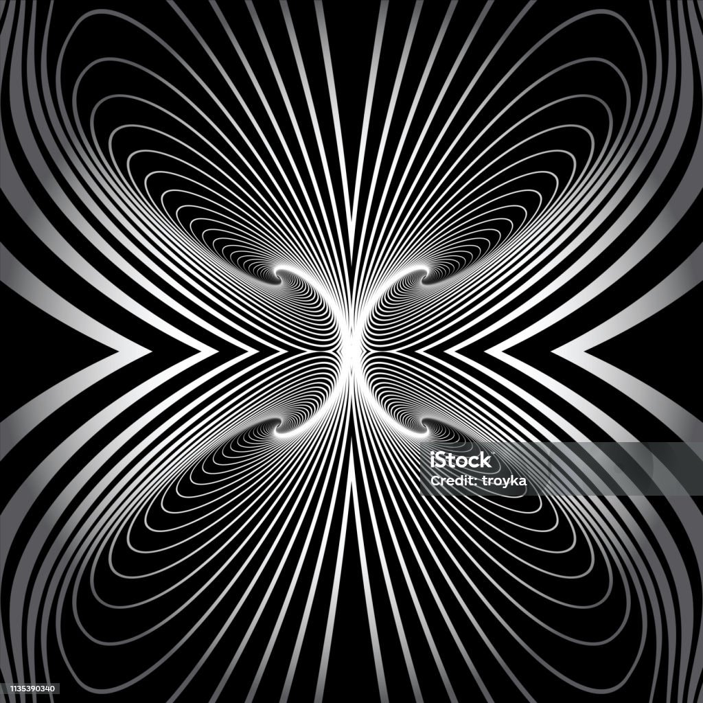 Abstract pattern. 3D illusion. Lines texture. Abstract pattern. 3D illusion. Lines texture. Vector art. Butterfly - Insect stock vector