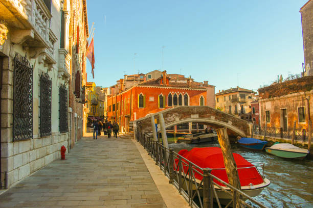 istock Sunny day in Venice. Narrow streets, canals and beautiful architecture. 1135391013