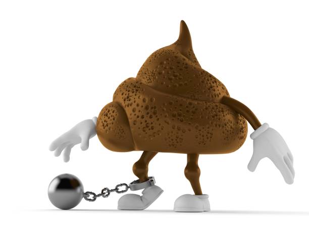 istock Poop character with prison ball 1135391742