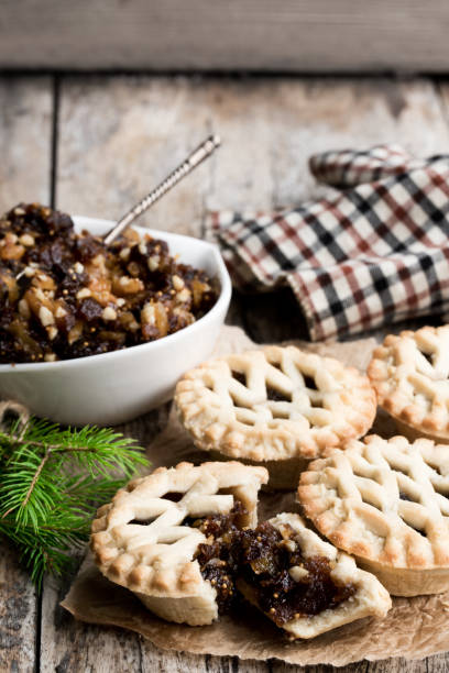 istock Mince pie group on wooden table 1135392022