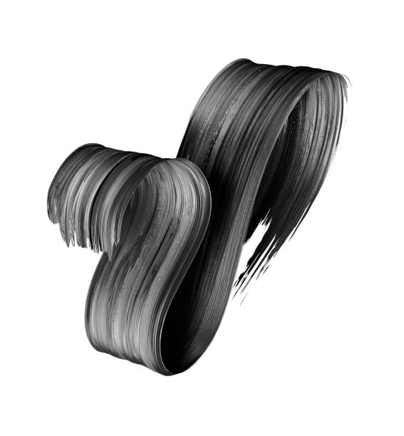 istock 3d render, abstract black brush stroke, creative ink smear, paint texture, wavy ribbon, design element isolated on white background 1135398421