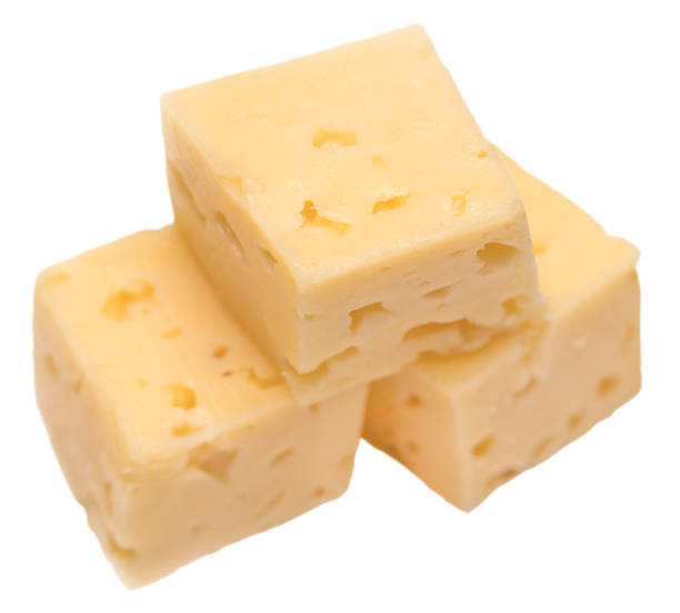 istock Cube of cheese isolated on a white background 1135399668