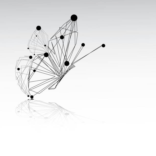 Abstract beautiful butterfly Abstract butterfly consist with dots and lines drawing of spring free stock illustrations