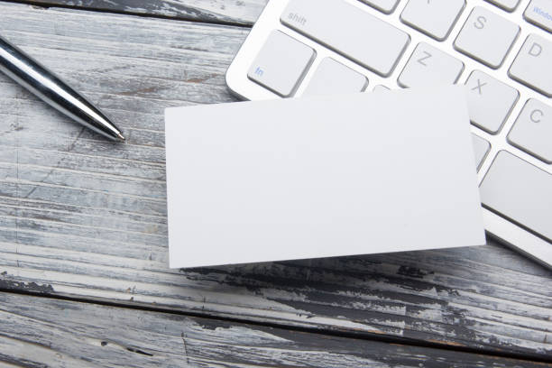 istock Business cards blank. Mockup on color background. Flat Lay. copy space for text 1135400852