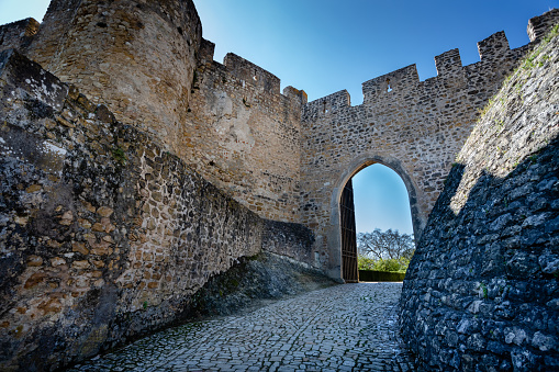 Fortress wall of Convent of Christ or Convent of Tomar. Tomar, Portugal