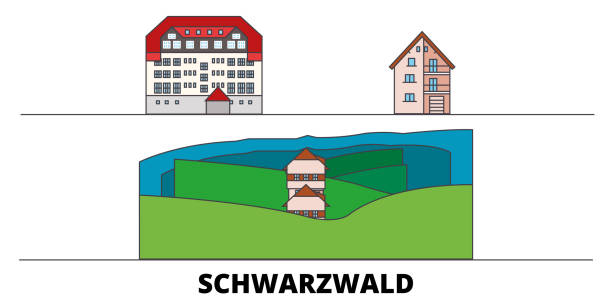 istock Germany, Schwarzwald flat landmarks vector illustration. Germany, Schwarzwald line city with famous travel sights, skyline, design. 1135405224
