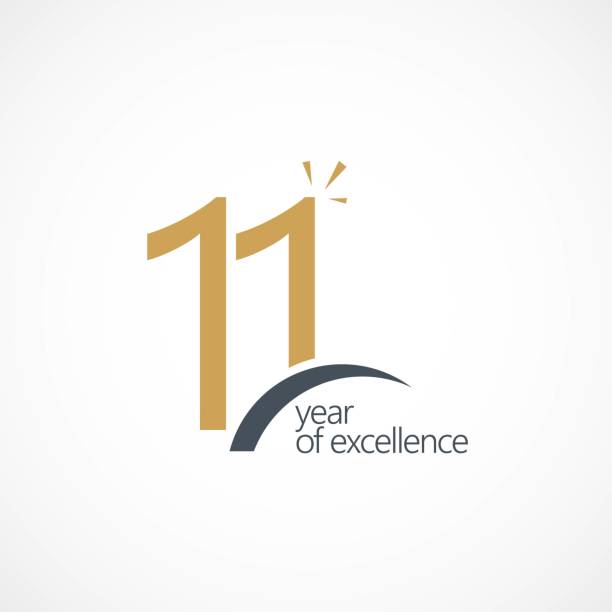 11 Year of Excellence Vector Template Design Illustration 11 Year of Excellence Vector Template Design Illustration number 11 stock illustrations
