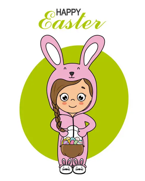 Vector illustration of Happy easter card