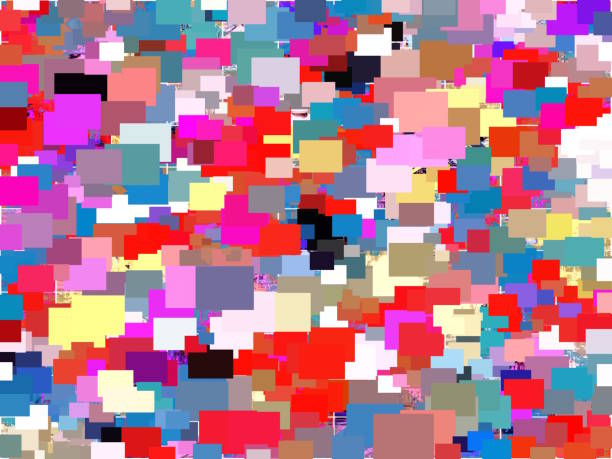 istock psychedelic geometric square pixel pattern abstract background in red blue pink yellow 1135428448