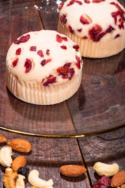 Cranberry cake on a glass plate