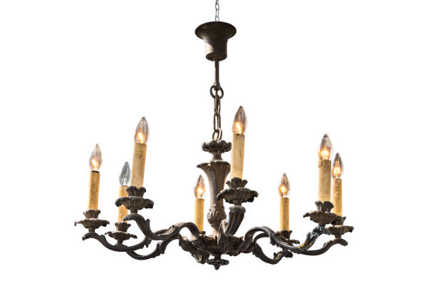 istock Candle chandelier lamp isolated on white background. 1135436218