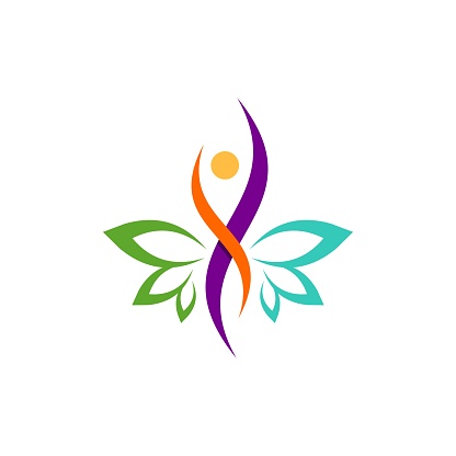 wellness people health logo symbol icon vector design