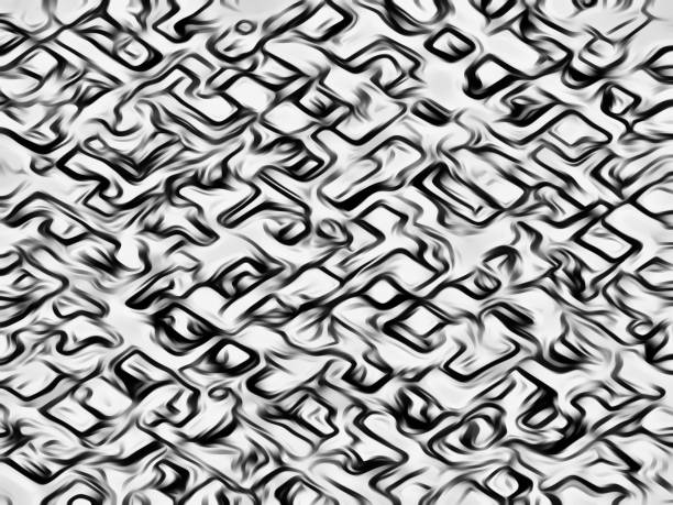 Abstract grunge black texture on white background. Rough noise design. Chaotically placed medium fractal patterns.