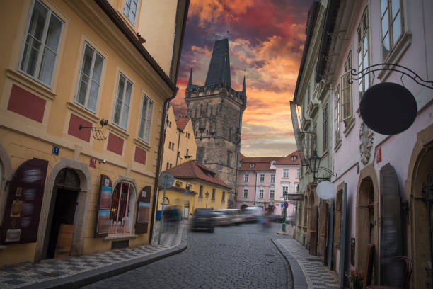 istock beautiful old streets of Prague. 1135451477