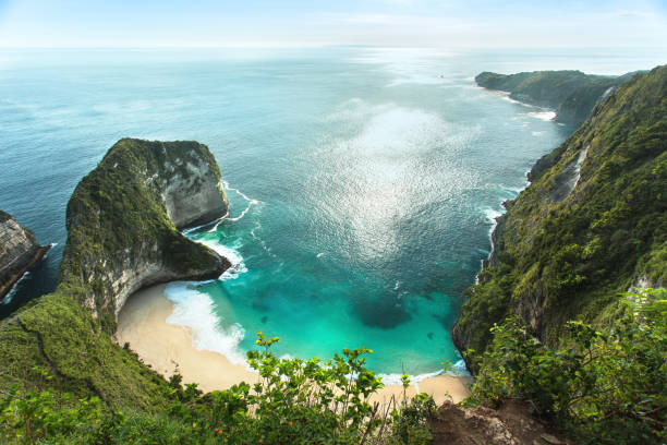 Beach Top View At Kelingking Beach Nusa Penida Bali Indonesia Stock Photo -  Download Image Now - iStock