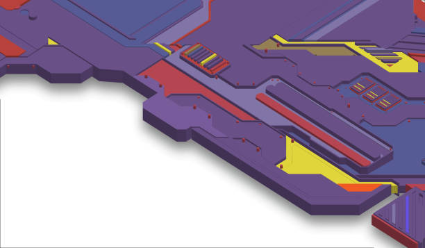 istock Futuristic surface of low-poly elements and parts. Vector illustration in the style of isometry. background 1135461946