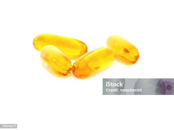 Vitamina E Gel Cápsulas - Fotografias de stock e mais imagens de Alimentação Saudável - Alimentação Saudável, Amarelo, Bem-estar