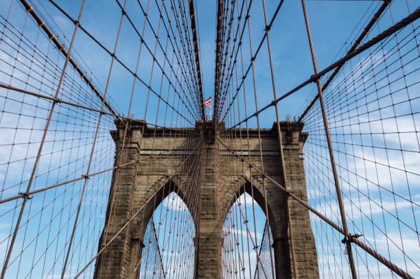istock Low angle view of Brooklyn Bridge in New York 1135466762