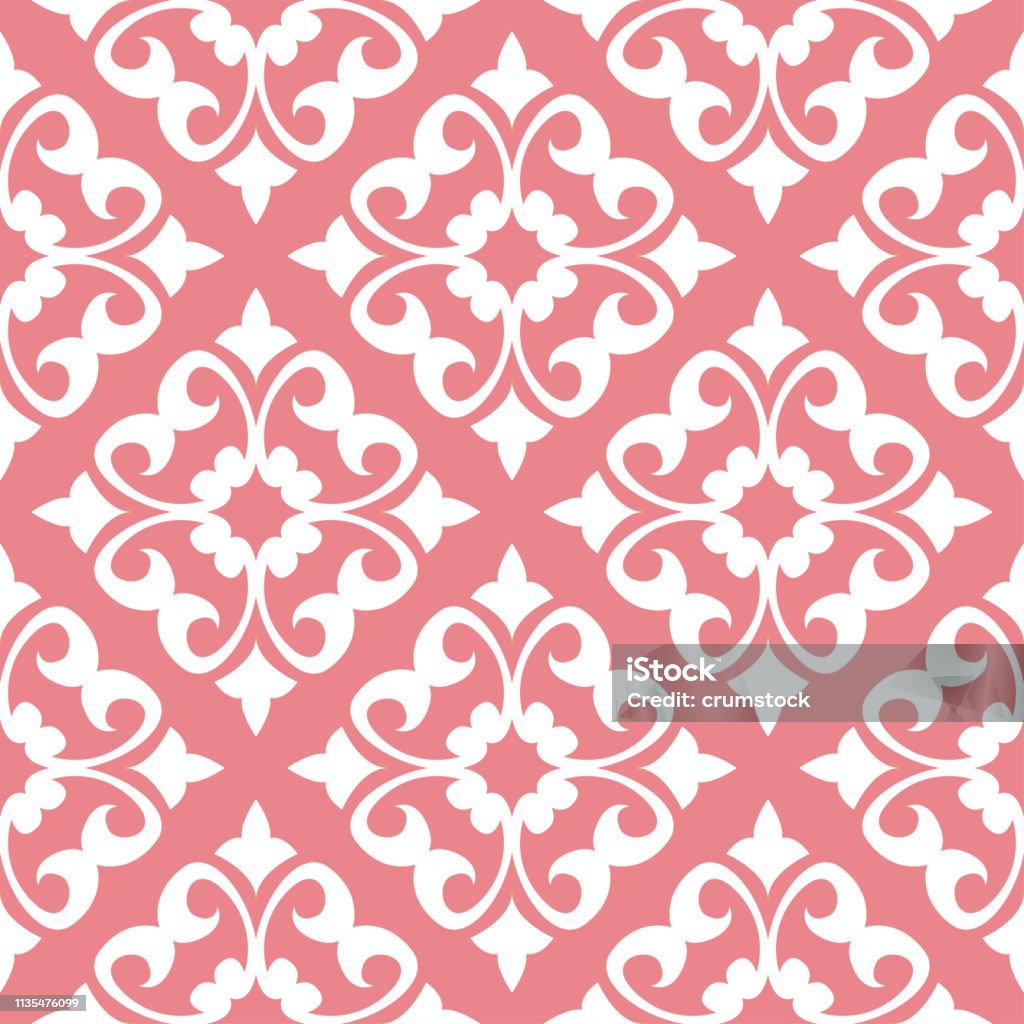 White Andf Pink Pattern Floral Seamless Pattern White And Pink Background Stock Illustration ...