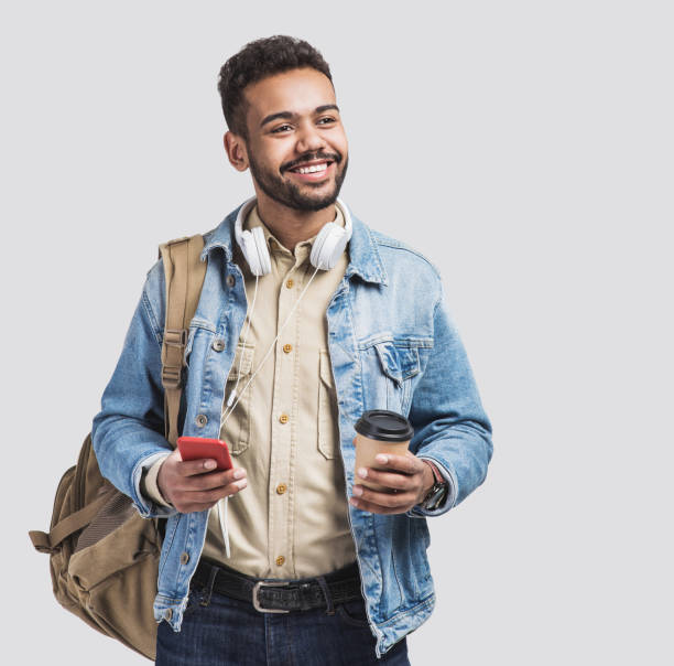istock Portrait of man student using smart phone 1135476601
