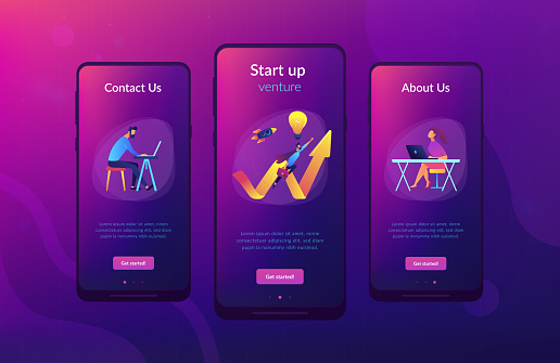 Start Up Launch App Interface Template Stock Illustration - Download ...