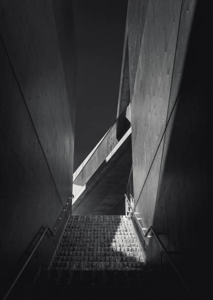 istock Architecture details stair step Cement concrete wall 1135476936