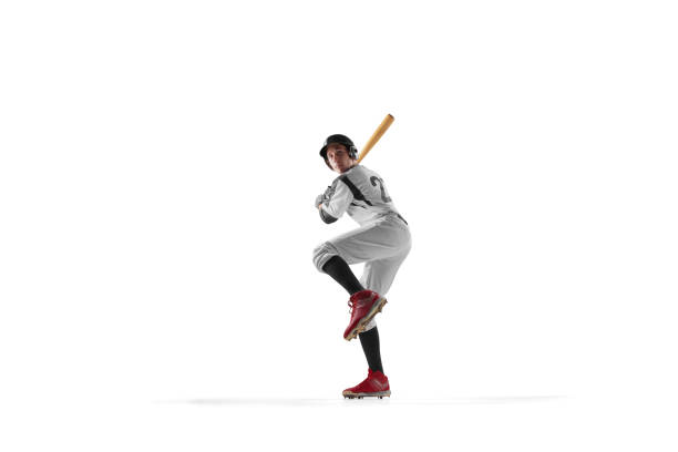 Baseball isolated Baseball isolated on white baseball player at bat stock pictures, royalty-free photos & images