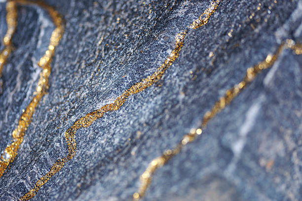 Gold encrusted rock  metal ore stock pictures, royalty-free photos & images