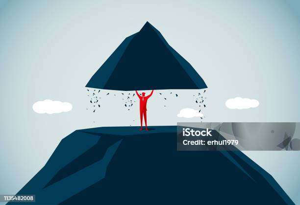 Strength Stock Illustration - Download Image Now - Picking Up, Heavy, Mountain