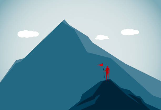 pościg - koncepcja - mountain climbing illustrations stock illustrations