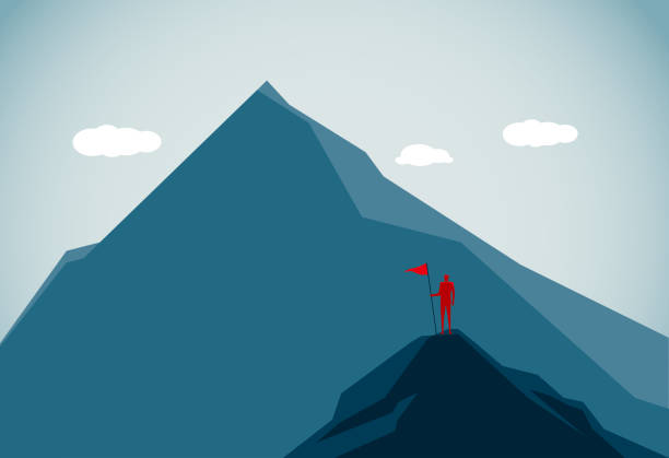 pursuit - concept commercial illustrator mountain peak illustrations stock illustrations