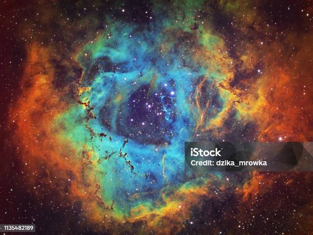 The Rosette Nebula In The Constellation Of Monoceros Hst Image Stock Photo - Download Image Now