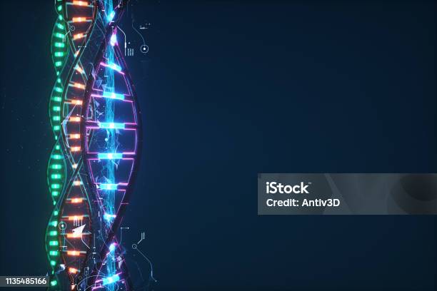 Futuristisches Bild Der Dna Stockfoto und mehr Bilder von DNA - DNA, Bildhintergrund, Gesundheitswesen und Medizin