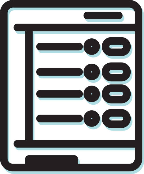 ilustrações, clipart, desenhos animados e ícones de evm-ícone eletrônico da máquina de votação - urna eletrônica