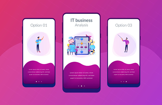 Business Process Management App Interface Template Stock Illustration ...