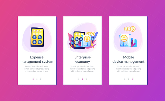 Expense Management App Interface Design Mobile Expense Management App Interface Template Stock Illustration ...
